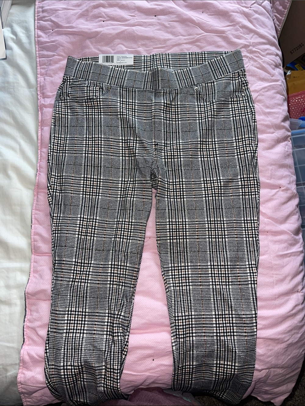 Black, Brown, & White Plaid Dress Pants
